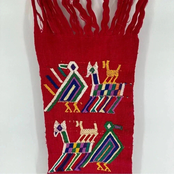 Vintage 70s or 80s handwoven Guatemalan embroidered sash faja huipil from nebaj - Picture 4 of 10